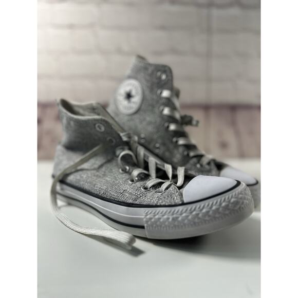 Converse All Star Chuck Taylor High Top Women's Heathered Gray Size 7 - Picture 2 of 9